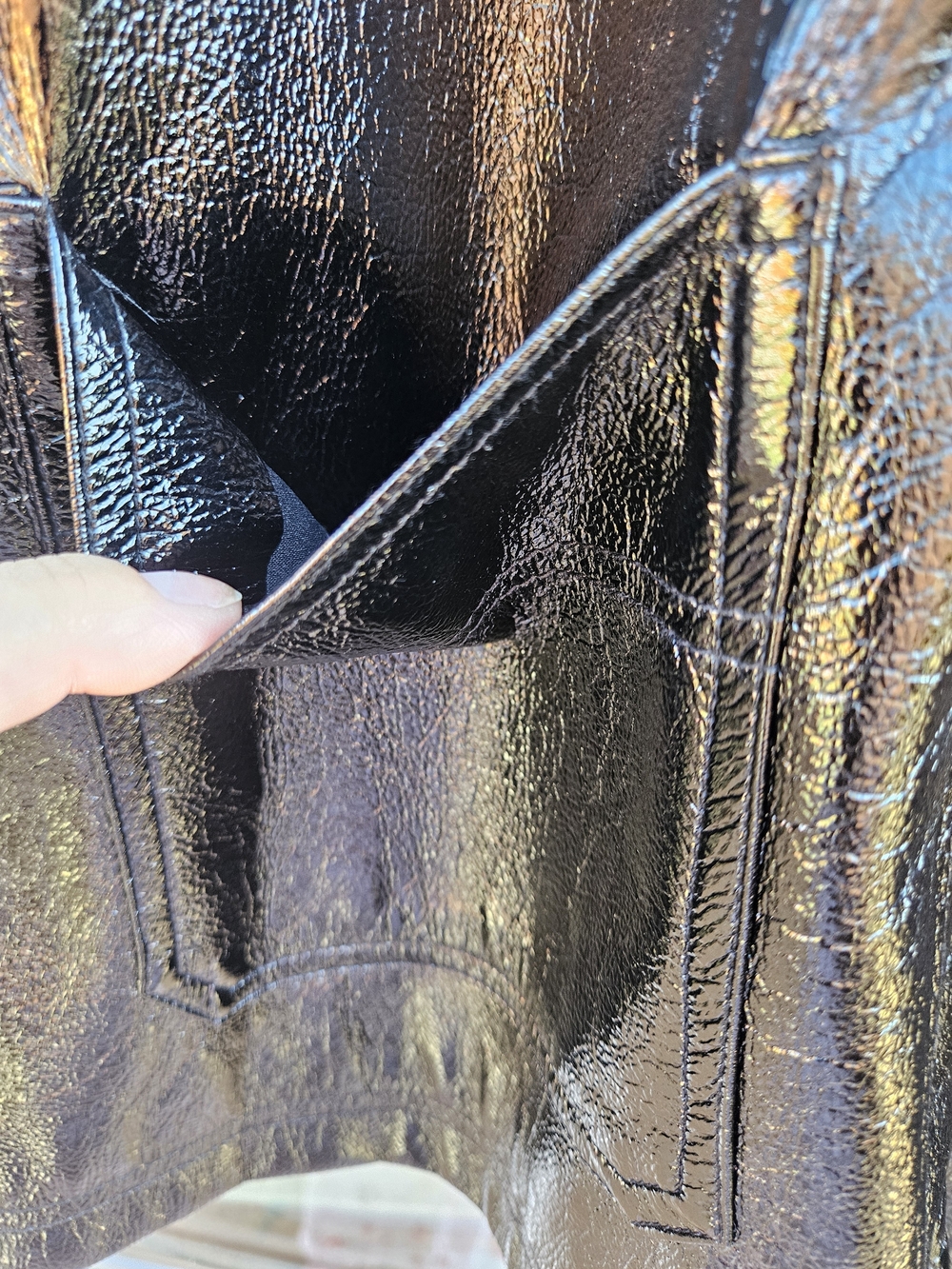 BP. × Wildfang Women's 2X Patent Faux Leather  Button-Front Jacket - Picture 6 of 9